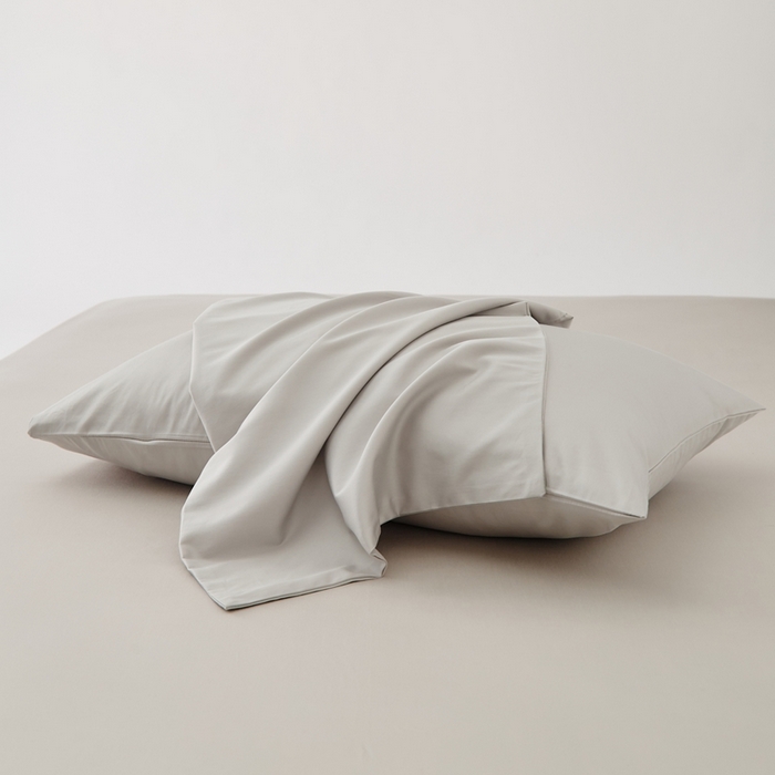 91家纺网 家纺一手货源 找家纺 禧缘家纺（原梦想家） 2025新款50双股贡缎100支长绒棉纯色单品系列-单枕套 山灰色