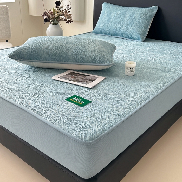 91家纺网 家纺一手货源 找家纺 （总）鑫钰 2025新款A类进口PE高冷感凉席高端聚乙烯凉豆豆高克重480克冰丝凉席床笠三件套