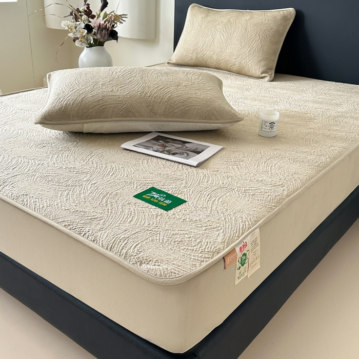 91家纺网 家纺一手货源 找家纺 （总）鑫钰 2025新款A类进口PE高冷感凉席高端聚乙烯凉豆豆高克重480克冰丝凉席床笠三件套