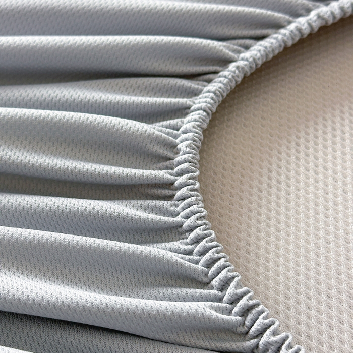 91家纺网 家纺一手货源 找家纺 鑫钰 2025新款A类进口PE高冷感凉席高端聚乙烯凉豆豆高克重480克冰丝凉席床笠三件套 冰肌-银灰