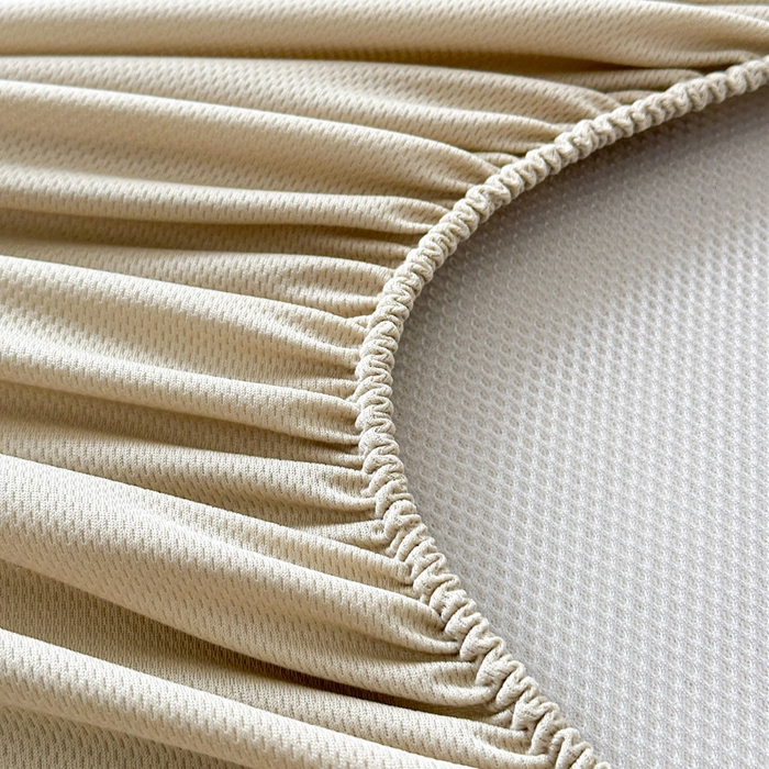 91家纺网 家纺一手货源 找家纺 鑫钰 2025新款A类进口PE高冷感凉席高端聚乙烯凉豆豆高克重480克冰丝凉席床笠三件套 冰肌-奶咖