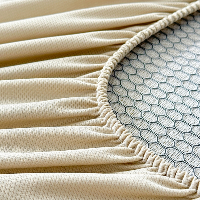 91家纺网 家纺一手货源 找家纺 鑫钰 2025新款A类进口PE高冷感凉席高端聚乙烯凉豆豆高克重480克冰丝凉席床笠三件套 沁夏-奶咖