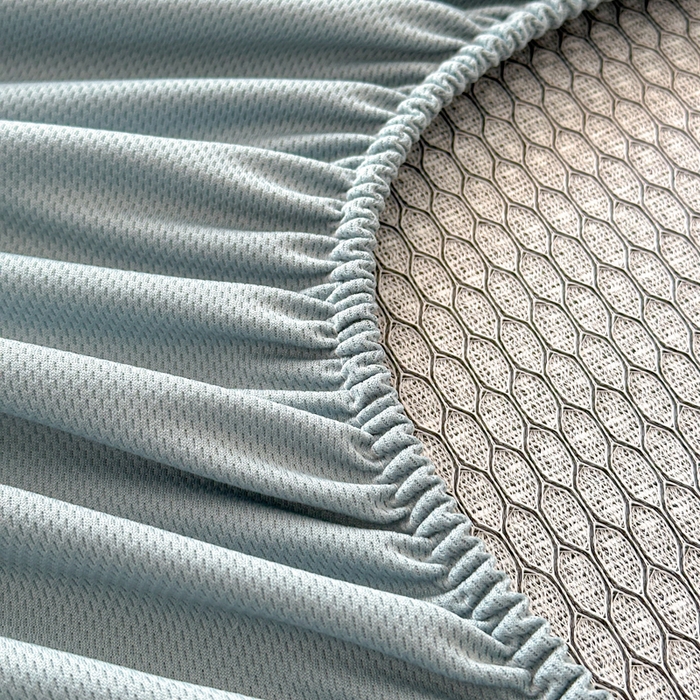 91家纺网 家纺一手货源 找家纺 鑫钰 2025新款A类进口PE高冷感凉席高端聚乙烯凉豆豆高克重480克冰丝凉席床笠三件套 山茶物语-蓝