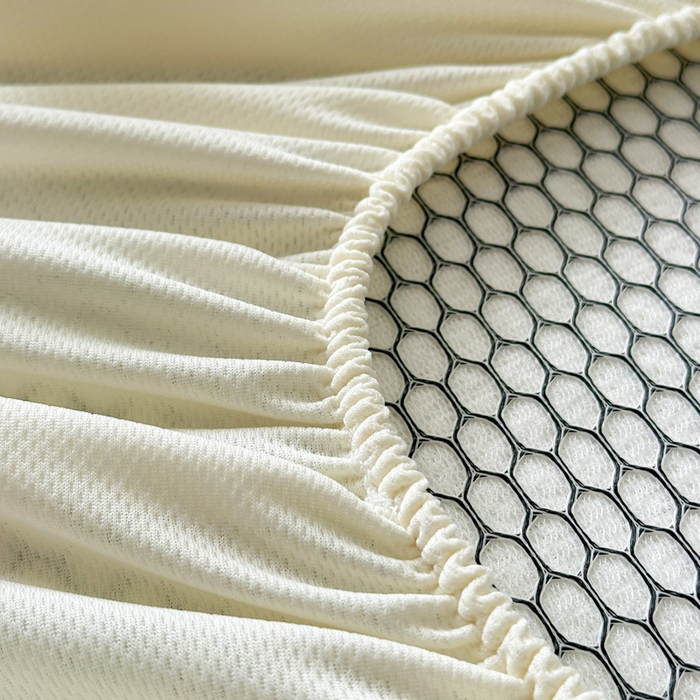 91家纺网 家纺一手货源 找家纺 鑫钰 2025新款A类进口PE高冷感凉席高端聚乙烯凉豆豆高克重480克冰丝凉席床笠三件套 云锦-奶白