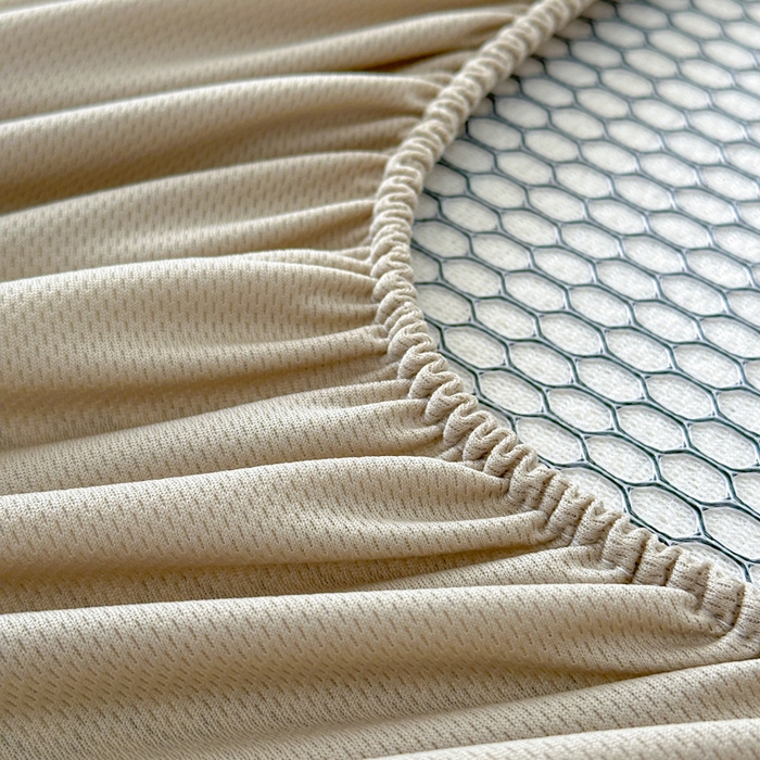 91家纺网 家纺一手货源 找家纺 鑫钰 2025新款A类进口PE高冷感凉席高端聚乙烯凉豆豆高克重480克冰丝凉席床笠三件套 云锦-奶咖