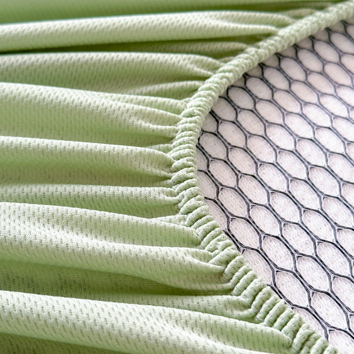 91家纺网 家纺一手货源 找家纺 鑫钰 2025新款A类进口PE高冷感凉席高端聚乙烯凉豆豆高克重480克冰丝凉席床笠三件套 云锦-水绿