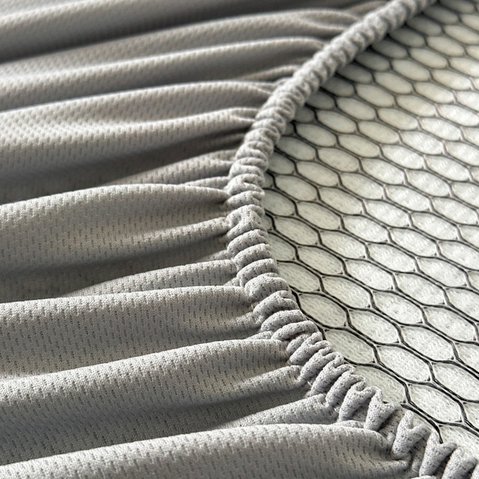 91家纺网 家纺一手货源 找家纺 鑫钰 2025新款A类进口PE高冷感凉席高端聚乙烯凉豆豆高克重480克冰丝凉席床笠三件套 云锦-银灰