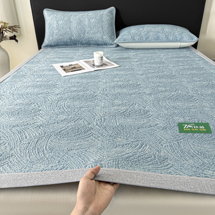 91家纺网 家纺一手货源 找家纺 （总）鑫钰 2025新款A类进口PE高冷感凉席高端聚乙烯凉豆豆高克重480克冰丝凉席床席三件套