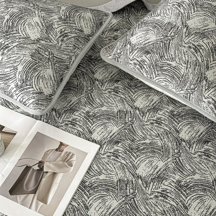 91家纺网 家纺一手货源 找家纺 鑫钰 2025新款A类进口PE高冷感凉席高端聚乙烯凉豆豆高克重480克冰丝凉席床席三件套 冰肌-墨灰