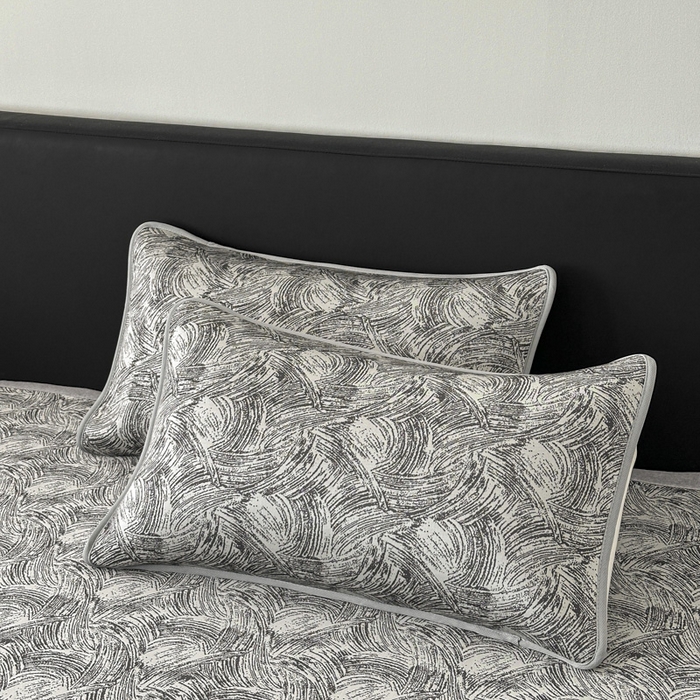 91家纺网 家纺一手货源 找家纺 鑫钰 2025新款A类进口PE高冷感凉席高端聚乙烯凉豆豆高克重480克冰丝凉席床席三件套 冰肌-墨灰