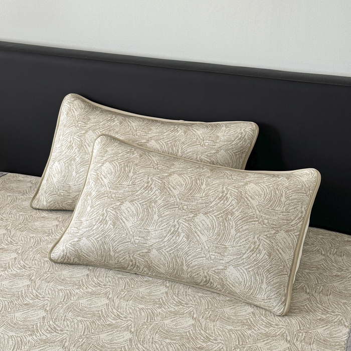 91家纺网 家纺一手货源 找家纺 鑫钰 2025新款A类进口PE高冷感凉席高端聚乙烯凉豆豆高克重480克冰丝凉席床席三件套 冰肌-奶咖