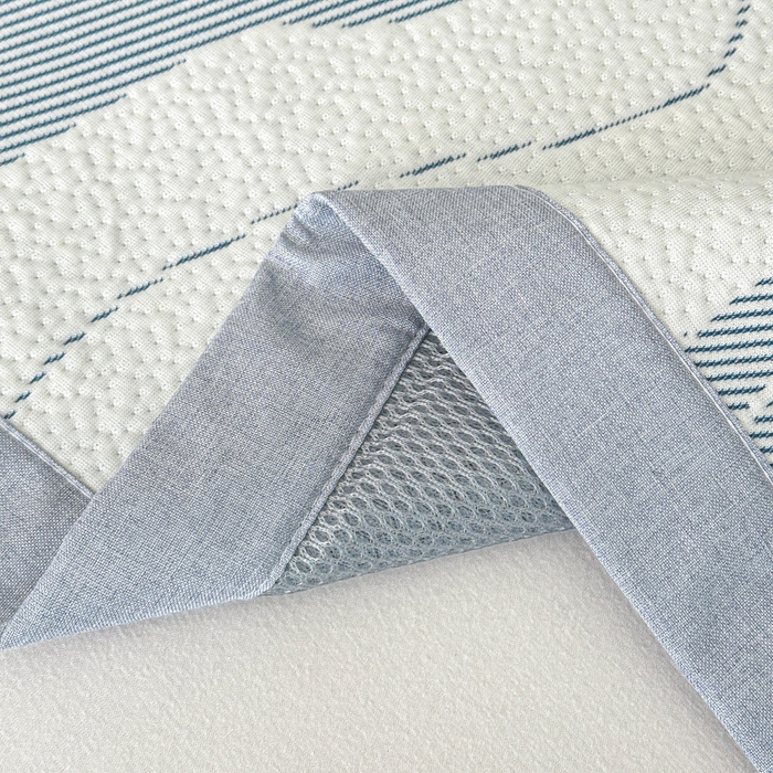 91家纺网 家纺一手货源 找家纺 鑫钰 2025新款A类进口PE高冷感凉席高端聚乙烯凉豆豆高克重480克冰丝凉席床席三件套 沁夏-冰川蓝