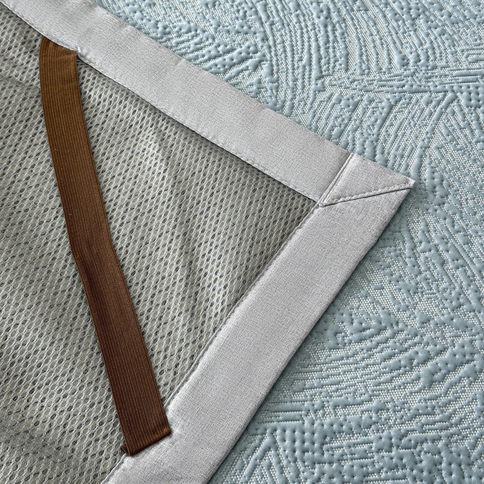 91家纺网 家纺一手货源 找家纺 鑫钰 2025新款A类进口PE高冷感凉席高端聚乙烯凉豆豆高克重480克冰丝凉席床席三件套 云锦-冰川蓝