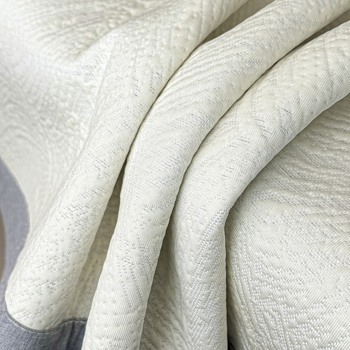 91家纺网 家纺一手货源 找家纺 鑫钰 2025新款A类进口PE高冷感凉席高端聚乙烯凉豆豆高克重480克冰丝凉席床席三件套 云锦-奶白