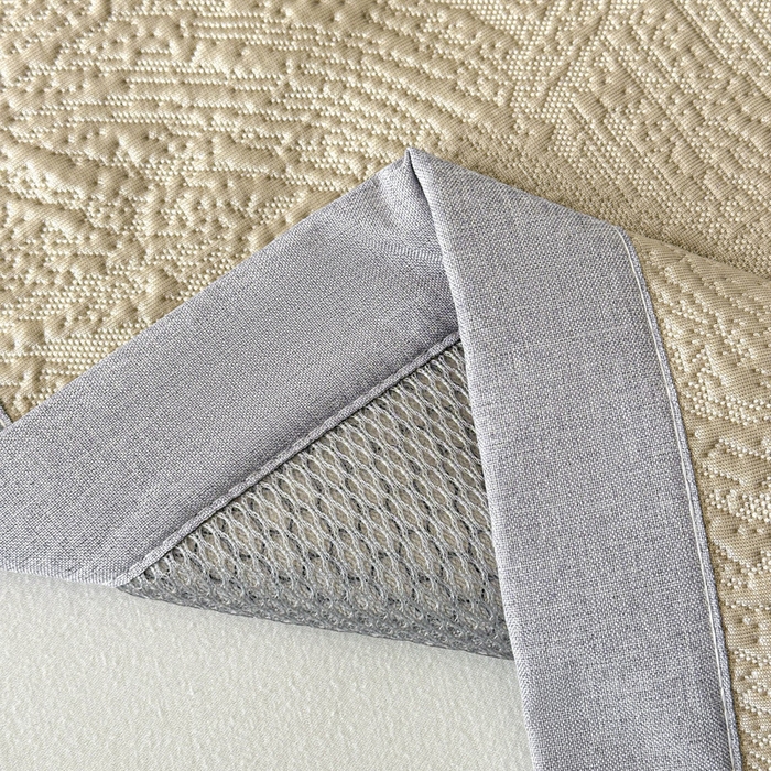 91家纺网 家纺一手货源 找家纺 鑫钰 2025新款A类进口PE高冷感凉席高端聚乙烯凉豆豆高克重480克冰丝凉席床席三件套 云锦-奶咖