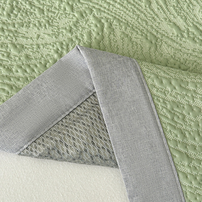 91家纺网 家纺一手货源 找家纺 鑫钰 2025新款A类进口PE高冷感凉席高端聚乙烯凉豆豆高克重480克冰丝凉席床席三件套 云锦-水绿