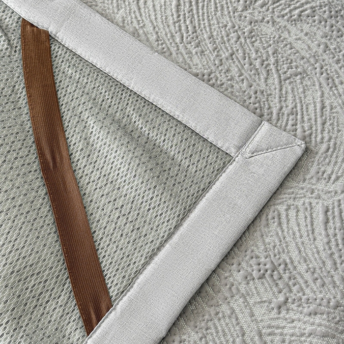 91家纺网 家纺一手货源 找家纺 鑫钰 2025新款A类进口PE高冷感凉席高端聚乙烯凉豆豆高克重480克冰丝凉席床席三件套 云锦-银灰