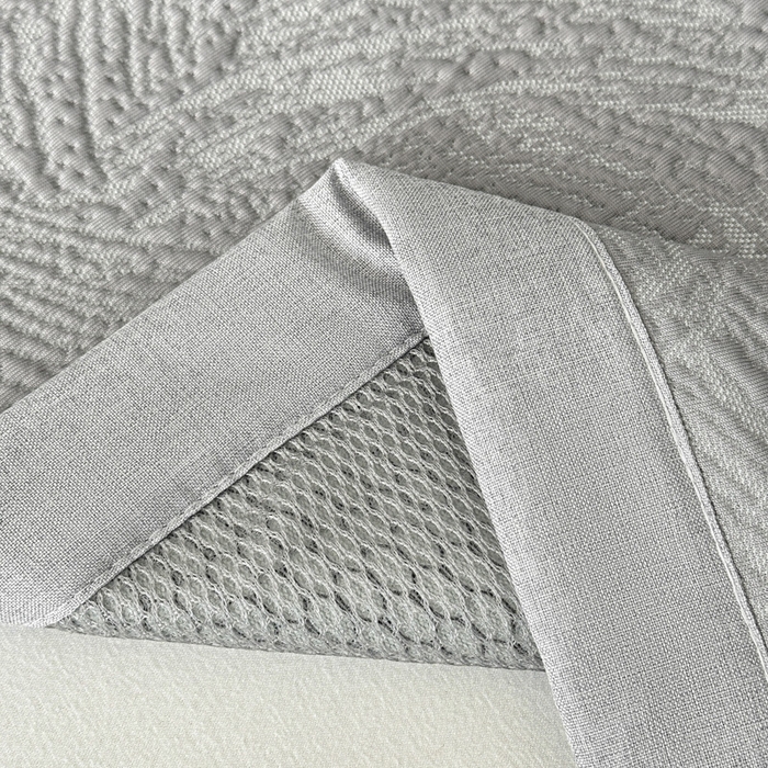 91家纺网 家纺一手货源 找家纺 鑫钰 2025新款A类进口PE高冷感凉席高端聚乙烯凉豆豆高克重480克冰丝凉席床席三件套 云锦-银灰