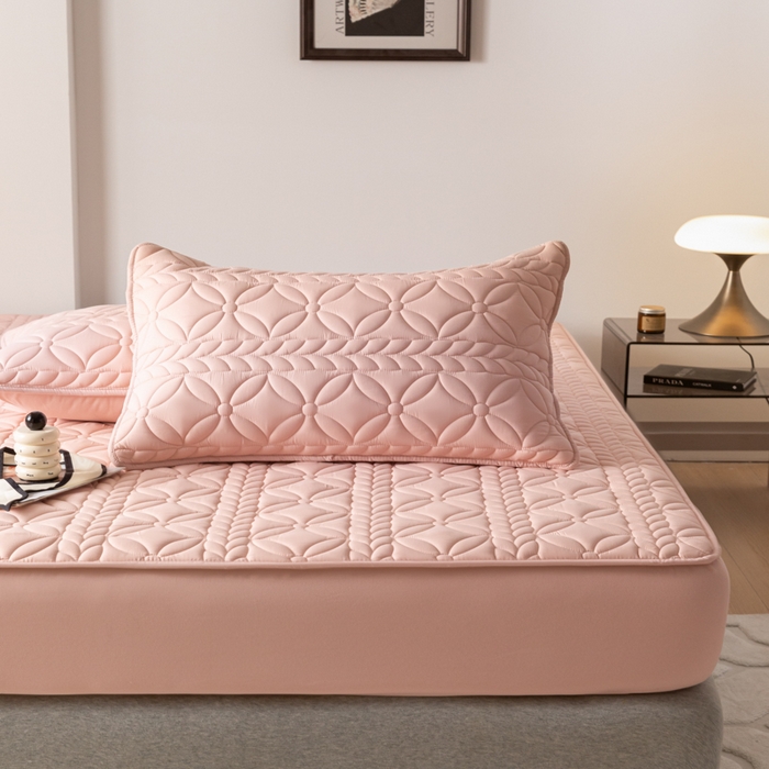 91家纺网 家纺一手货源 找家纺 （总）鑫钰 2025新款防水夹棉防水床笠-花穗