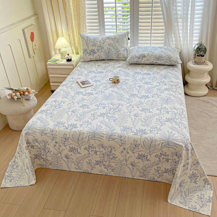 91家纺网 家纺一手货源 找家纺 （总）鑫钰 2025新款全棉纯棉老粗布花卉系列单品床单-床笠