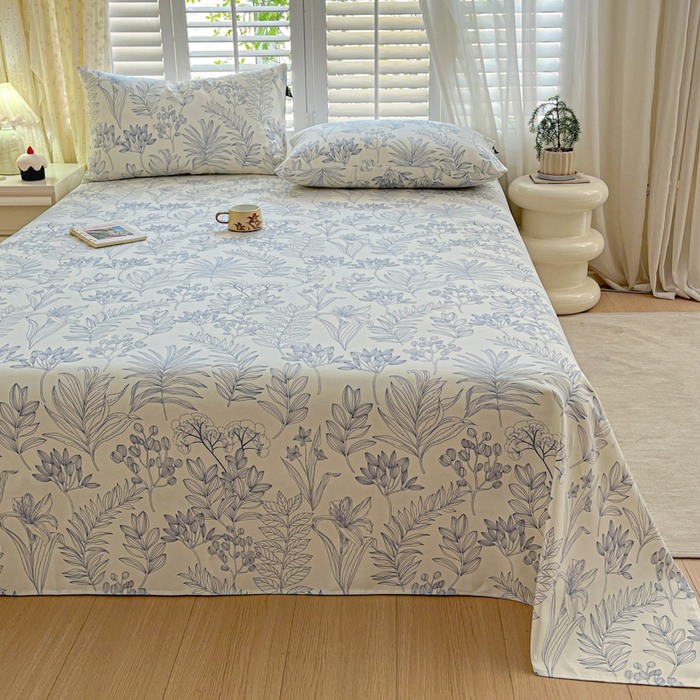 91家纺网 家纺一手货源 找家纺 （总）鑫钰 2025新款全棉纯棉老粗布花卉系列单品床单-床笠