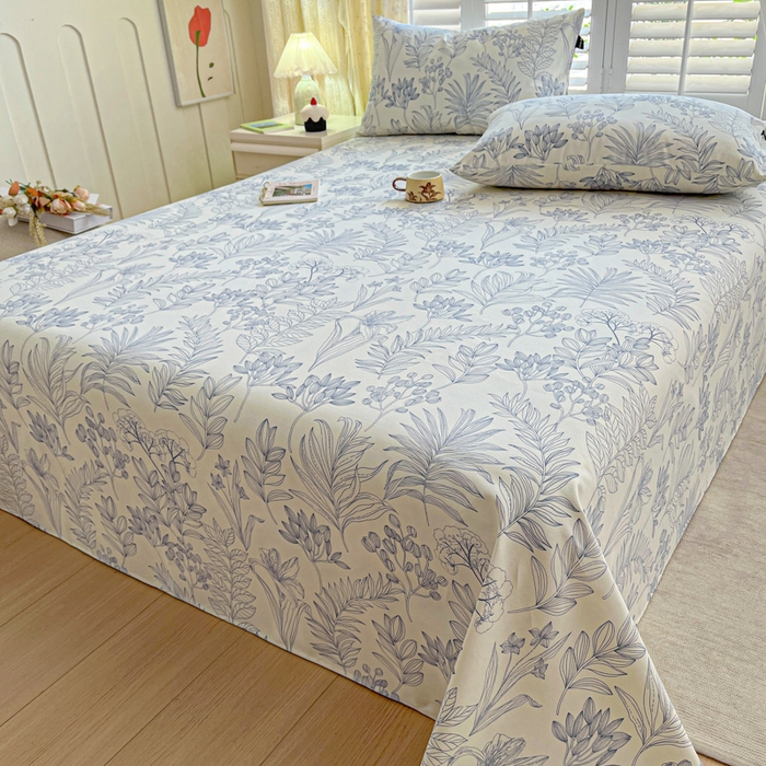 91家纺网 家纺一手货源 找家纺 （总）鑫钰 2025新款全棉纯棉老粗布花卉系列单品床单-床笠