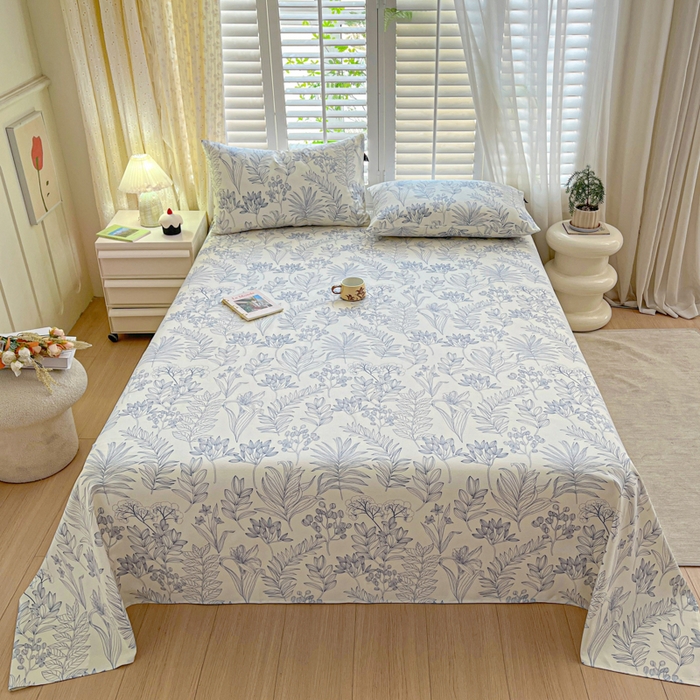 91家纺网 家纺一手货源 找家纺 （总）鑫钰 2025新款全棉纯棉老粗布花卉系列单品床单-床笠