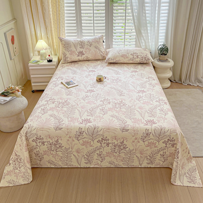 91家纺网 家纺一手货源 找家纺 （总）鑫钰 2025新款全棉纯棉老粗布花卉系列单品床单-床笠