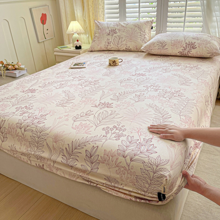 91家纺网 家纺一手货源 找家纺 （总）鑫钰 2025新款全棉纯棉老粗布花卉系列单品床单-床笠