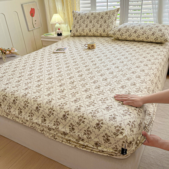 91家纺网 家纺一手货源 找家纺 （总）鑫钰 2025新款全棉纯棉老粗布花卉系列单品床单-床笠