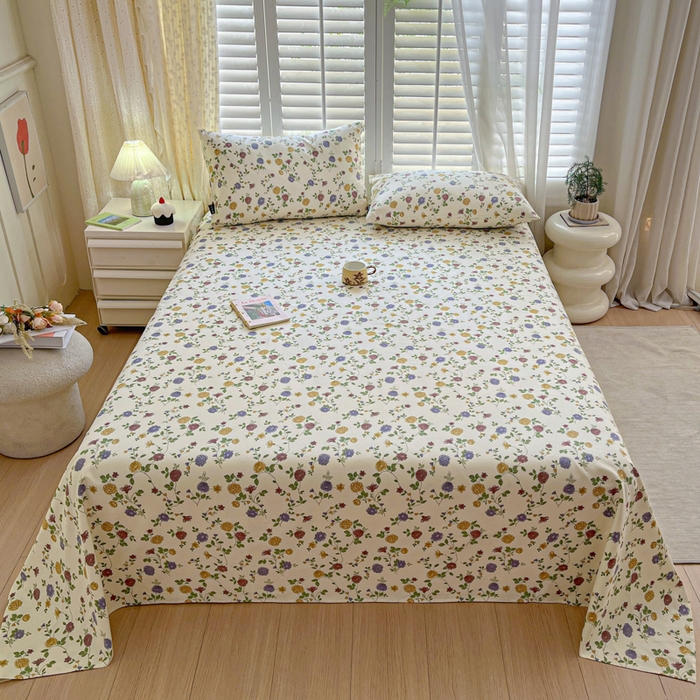 鑫钰 2025新款全棉纯棉老粗布花卉系列单品床单-床笠 床单-花蔓