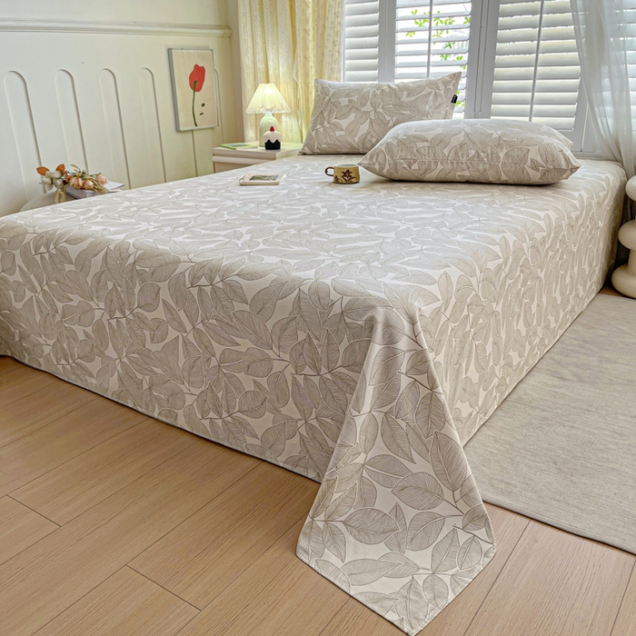 91家纺网 家纺一手货源 找家纺 鑫钰 2025新款全棉纯棉老粗布花卉系列单品床单-床笠 床单-千叶