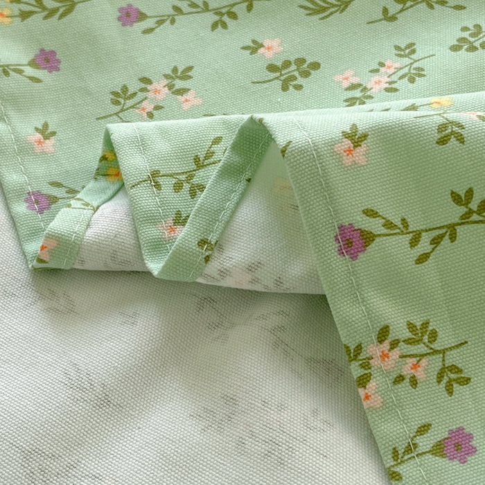 91家纺网 家纺一手货源 找家纺 鑫钰 2025新款全棉纯棉老粗布花卉系列单品床单-床笠 床单-紫荆绿