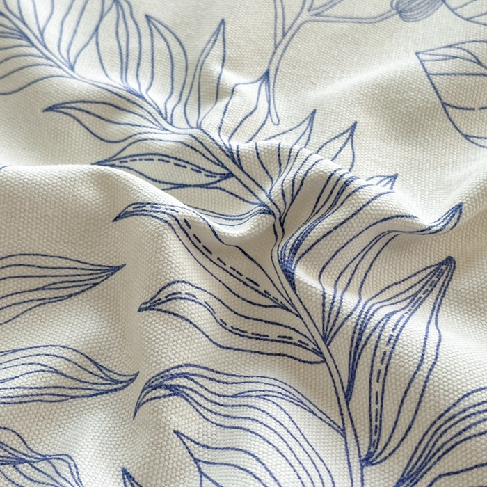 91家纺网 家纺一手货源 找家纺 鑫钰 2025新款全棉纯棉老粗布花卉系列单品床单-床笠 床笠-繁花-蓝