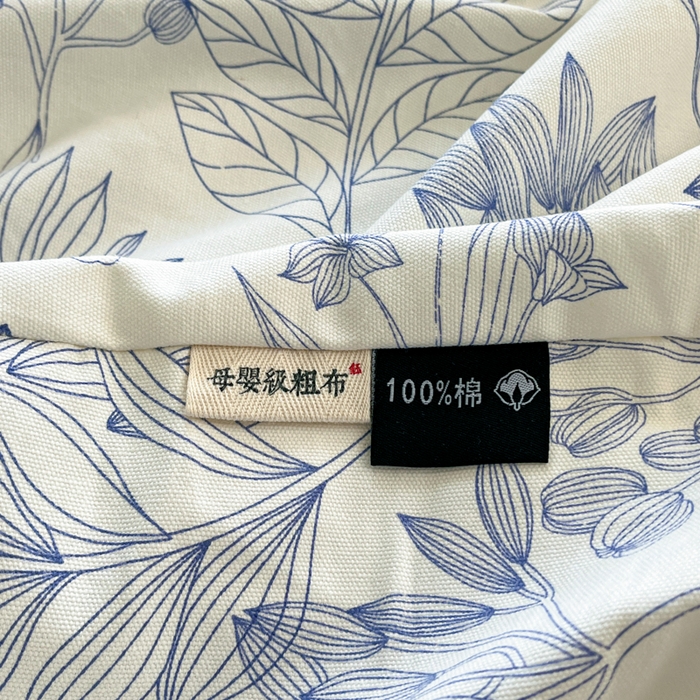 91家纺网 家纺一手货源 找家纺 鑫钰 2025新款全棉纯棉老粗布花卉系列单品床单-床笠 床笠-繁花-蓝