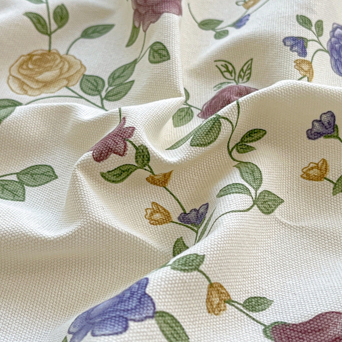 91家纺网 家纺一手货源 找家纺 鑫钰 2025新款全棉纯棉老粗布花卉系列单品床单-床笠 床笠-花蔓