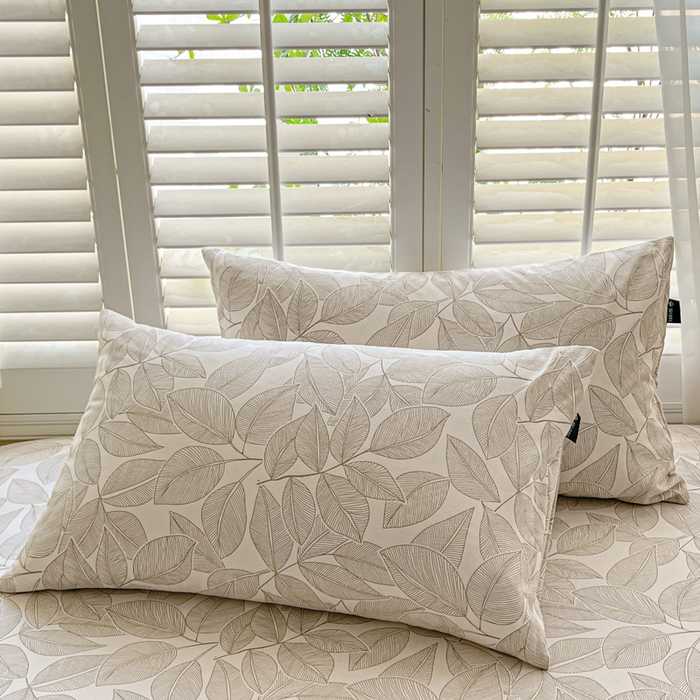 91家纺网 家纺一手货源 找家纺 鑫钰 2025新款全棉纯棉老粗布花卉系列单品床单-床笠 床笠-千叶