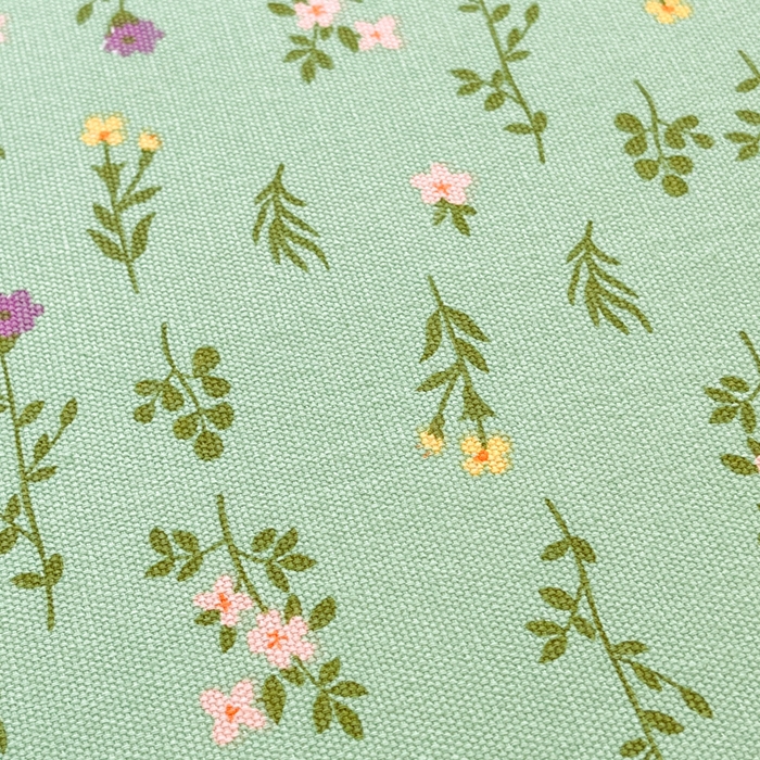 91家纺网 家纺一手货源 找家纺 鑫钰 2025新款全棉纯棉老粗布花卉系列单品床单-床笠 床笠-紫荆绿