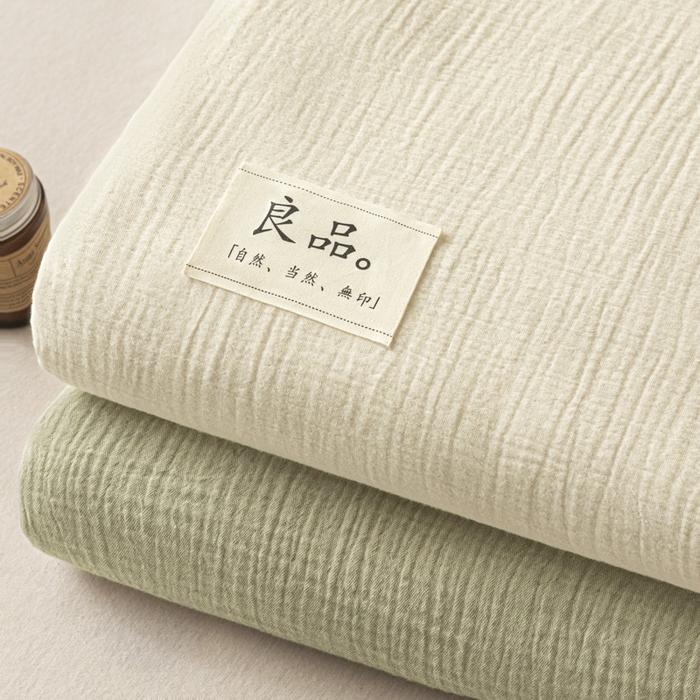 91家纺网 家纺一手货源 找家纺 （总）鑫钰 2025新款纯色系列全棉双层皱皱纱床单-床笠