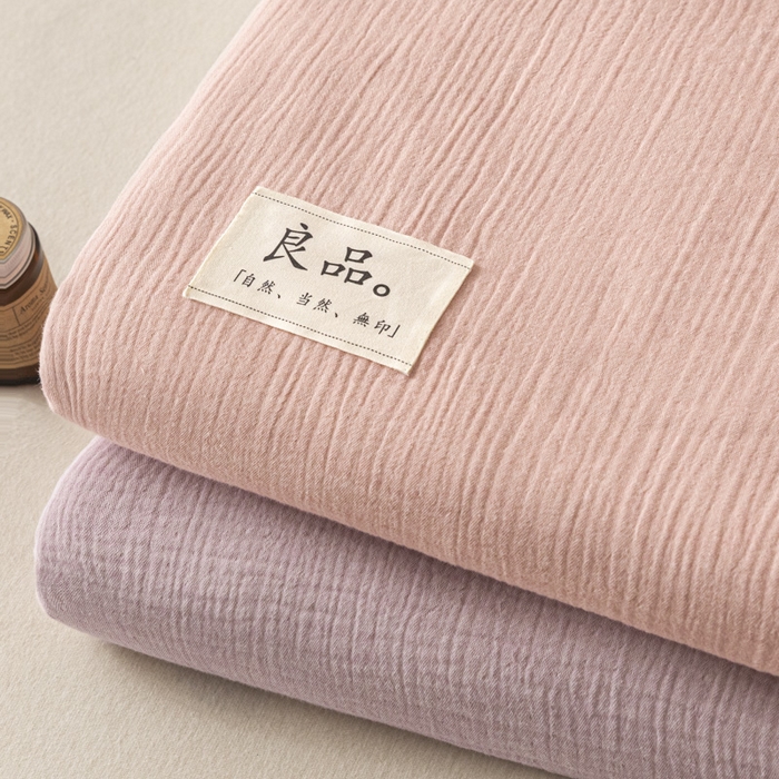 91家纺网 家纺一手货源 找家纺 （总）鑫钰 2025新款纯色系列全棉双层皱皱纱床单-床笠