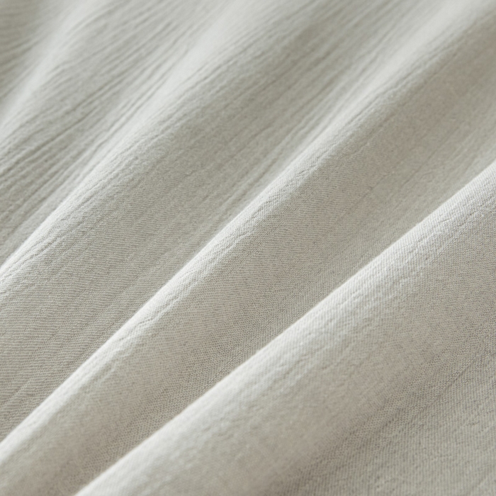 91家纺网 家纺一手货源 找家纺 鑫钰 2025新款纯色系列全棉双层皱皱纱床单-床笠 气质灰-床单