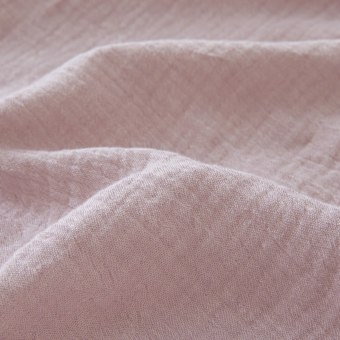 91家纺网 家纺一手货源 找家纺 鑫钰 2025新款纯色系列全棉双层皱皱纱床单-床笠 香妃紫-床笠