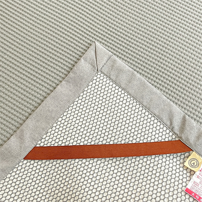 91家纺网 家纺一手货源 找家纺 鑫钰 2025新款超速凉感冰丝绣花凉席-床席款 冰柠檬-华夫格灰（床席款）