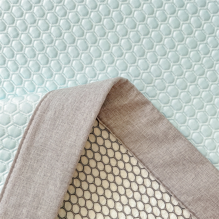 91家纺网 家纺一手货源 找家纺 鑫钰 2025新款超速凉感冰丝绣花凉席-床席款 冰柠檬-冰豆豆蓝（床席款）