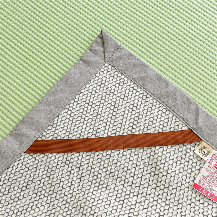 91家纺网 家纺一手货源 找家纺 鑫钰 2025新款超速凉感冰丝绣花凉席-床席款 冰柠檬-华夫格绿（床席款）