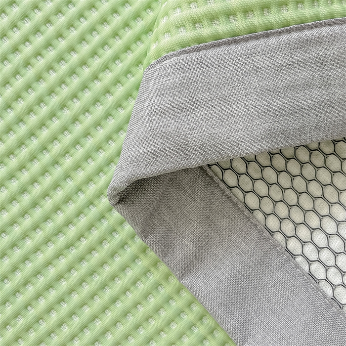 91家纺网 家纺一手货源 找家纺 鑫钰 2025新款超速凉感冰丝绣花凉席-床席款 冰柠檬-华夫格绿（床席款）