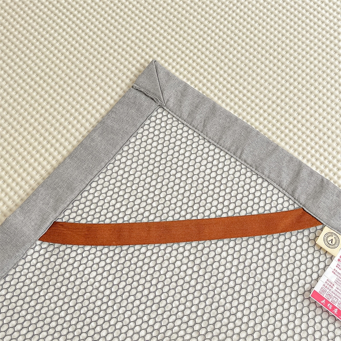 91家纺网 家纺一手货源 找家纺 鑫钰 2025新款超速凉感冰丝绣花凉席-床席款 冰柠檬-华夫格米（床席款）