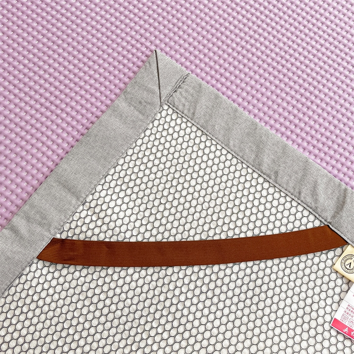 91家纺网 家纺一手货源 找家纺 鑫钰 2025新款超速凉感冰丝绣花凉席-床席款 冰柠檬-华夫格紫（床席款）