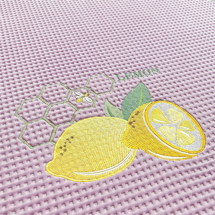 91家纺网 家纺一手货源 找家纺 鑫钰 2025新款超速凉感冰丝绣花凉席-床席款 冰柠檬-华夫格紫（床席款）