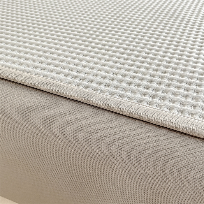 91家纺网 家纺一手货源 找家纺 鑫钰 2025新款超速凉感冰丝绣花凉席-床笠款 冰柠檬-华夫格灰（床笠款）